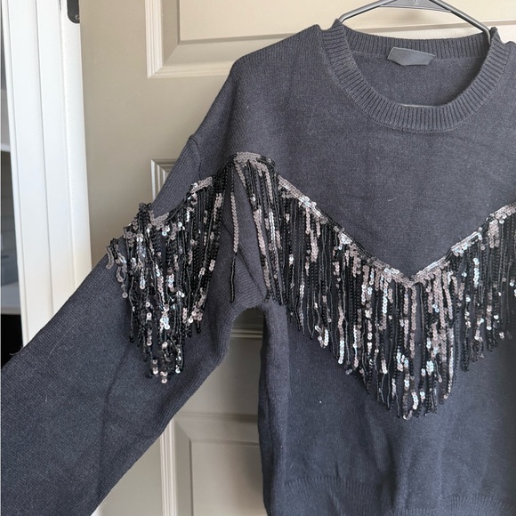 VICI Sweater with Sequin Fringe - Picture 2 of 3